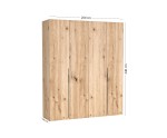 Moderner Kleiderschrank 200 cm breit mit Falttüren in Eiche Artisan, Schrank BELIO Moderner Kleiderschrank 200 cm breit mit Falttüren in Eiche Artisan, Schrank BELIO
