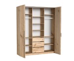 Moderner Kleiderschrank 200 cm breit mit Falttüren in Eiche Artisan, Schrank BELIO Moderner Kleiderschrank 200 cm breit mit Falttüren in Eiche Artisan, Schrank BELIO