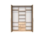 Moderner Kleiderschrank 200 cm breit mit Falttüren in Eiche Artisan, Schrank BELIO Moderner Kleiderschrank 200 cm breit mit Falttüren in Eiche Artisan, Schrank BELIO