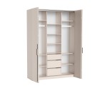 Eleganter Kleiderschrank 170 cm breit mit Falttüren in Kaschmir, Schrank BELIO Eleganter Kleiderschrank 170 cm breit mit Falttüren in Kaschmir, Schrank BELIO