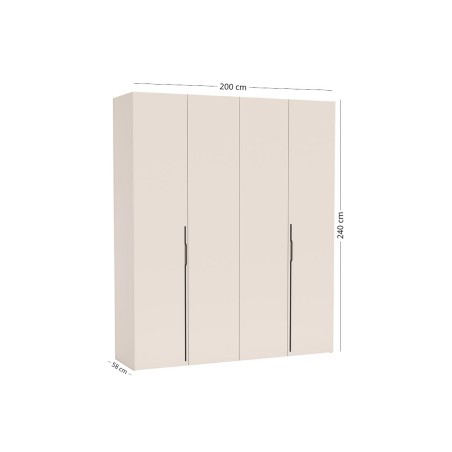 Schlafzimmerschrank 200 cm breit mit Falttüren in Kaschmir, Schrank BELIO