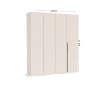 Schlafzimmerschrank 200 cm breit mit Falttüren in Kaschmir, Schrank BELIO