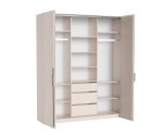 Schlafzimmerschrank 200 cm breit mit Falttüren in Kaschmir, Schrank BELIO