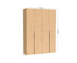 Kleiderschrank 170 cm breit mit Falttüren in Bookmatch, Schrank BELIO Kleiderschrank 170 cm breit mit Falttüren in Bookmatch, Schrank BELIO