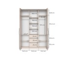 Kleiderschrank 170 cm breit mit Falttüren in Bookmatch, Schrank BELIO Kleiderschrank 170 cm breit mit Falttüren in Bookmatch, Schrank BELIO