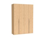 Kleiderschrank 170 cm breit mit Falttüren in Bookmatch, Schrank BELIO Kleiderschrank 170 cm breit mit Falttüren in Bookmatch, Schrank BELIO