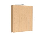 Großer Kleiderschrank 200 cm breit mit Falttüren in Bookmatch, Schrank BELIO Großer Kleiderschrank 200 cm breit mit Falttüren in Bookmatch, Schrank BELIO