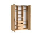 Großer Kleiderschrank 200 cm breit mit Falttüren in Bookmatch, Schrank BELIO Großer Kleiderschrank 200 cm breit mit Falttüren in Bookmatch, Schrank BELIO