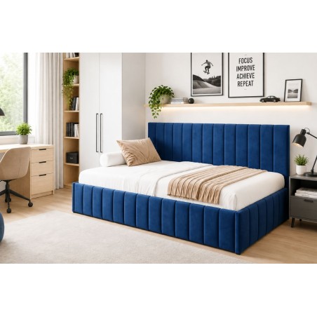 Designbett 120x200 cm mit Stauraum und niedriger Rückenlehne, ohne Matratze, Polsterbett NATAN SM 02