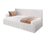 Modernes Polsterbett 80x180 cm für Kinderzimmer mit Bettkasten und Wandschutz, ohne Matratze, Polsterbett NATAN SM 02