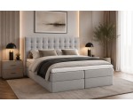 Boxspringbett 140x200 cm für Dachschräge mit Bettkasten und Hotelkomfort, Kontinentalbett MAGNUS 6A