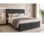 Kontinentalbett 160x200 cm für Hotelzimmer, Ehebett mit Bettkasten, Bett für Dachschräge, MAGNUS 6A
