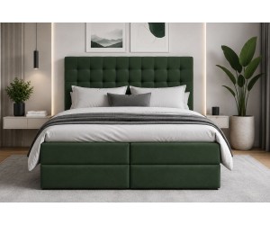 Kontinentalbett 160x200 cm für Hotelzimmer, Ehebett mit Bettkasten, Bett für Dachschräge, MAGNUS 6A