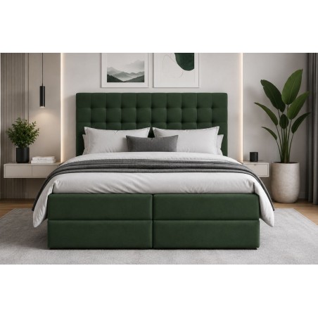 Kontinentalbett 160x200 cm für Hotelzimmer, Ehebett mit Bettkasten, Bett für Dachschräge, MAGNUS 6A