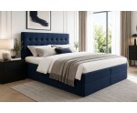 Boxspringbett 180x200 cm mit hohem Kopfteil, Ehebett mit Bettkasten, MAGNUS 6A