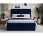 Großes Kontinentalbett 200x200 cm mit gestepptem Kopfteil, Ehebett mit Bettkasten für Dachschräge, Hotelbett MAGNUS 6A