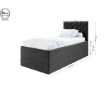 Boxspringbett 90x200 cm mit verstellbarem Lattenrost per Fernbedienung und Bettkasten, Funktionsbett PEKIN SE