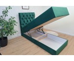 Boxspringbett 90x200 cm mit verstellbarem Lattenrost per Fernbedienung und Bettkasten, Funktionsbett PEKIN SE