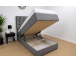 Boxspringbett 90x200 cm mit verstellbarem Lattenrost per Fernbedienung und Bettkasten, Funktionsbett PEKIN SE
