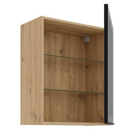Hängender Vitrinenschrank 60 cm breit, Küchenhängeschrank in Eiche Artisan VIRTANO V2 60 GS-72 1F