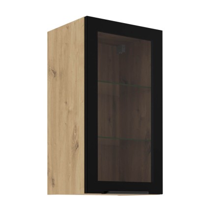 Moderner Vitrinenschrank 40 cm breit, Küchenhängeschrank in Eiche Artisan VIRTANO V2 40 GS-72 1F