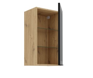 Moderner Vitrinenschrank 40 cm breit, Küchenhängeschrank in Eiche Artisan VIRTANO V2 40 GS-72 1F