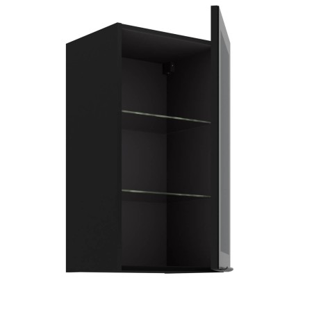 Moderne Hängevitrine 40 cm breit, Küchenhängeschrank in Schwarz matt VIRTANO V1 40 GS-72 1F