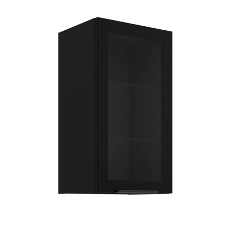 Moderne Hängevitrine 40 cm breit, Küchenhängeschrank in Schwarz matt VIRTANO V1 40 GS-72 1F