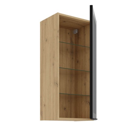 Hängevitrine 40 cm breit mit 3 Glasböden, Küchenhängeschrank in Eiche Artisan VIRTANO V2 40 GS-90 1F
