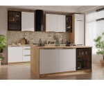 Stehende Küchenvitrine 40 cm breit, Küchenunterschrank in Eiche Artisan VIRTANO V2 40 DW -1F BB