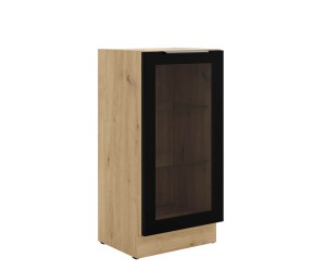 Stehende Küchenvitrine 40 cm breit, Küchenunterschrank in Eiche Artisan VIRTANO V2 40 DW -1F BB