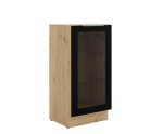 Stehende Küchenvitrine 40 cm breit, Küchenunterschrank in Eiche Artisan VIRTANO V2 40 DW -1F BB