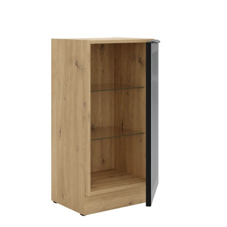 Stehende Küchenvitrine 40 cm breit, Küchenunterschrank in Eiche Artisan VIRTANO V2 40 DW -1F BB