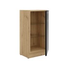 Stehende Küchenvitrine 40 cm breit, Küchenunterschrank in Eiche Artisan VIRTANO V2 40 DW -1F BB