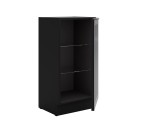 Standvitrine 40 cm breit mit 2 Glasböden, Küchenunterschrank in Schwarz matt VIRTANO V1 40 DW -1F BB