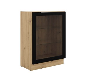 Stehende Küchenvitrine 60 cm breit, Küchenunterschrank in Eiche Artisan VIRTANO V2 60 DW -1F BB