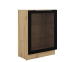 Stehende Küchenvitrine 60 cm breit, Küchenunterschrank in Eiche Artisan VIRTANO V2 60 DW -1F BB