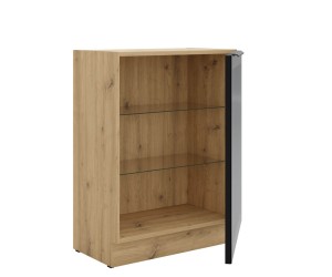 Stehende Küchenvitrine 60 cm breit, Küchenunterschrank in Eiche Artisan VIRTANO V2 60 DW -1F BB