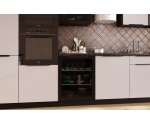 Standvitrine 40 cm breit mit 2 Glasböden, Küchenunterschrank in Schwarz matt VIRTANO V1 40 DW -1F BB