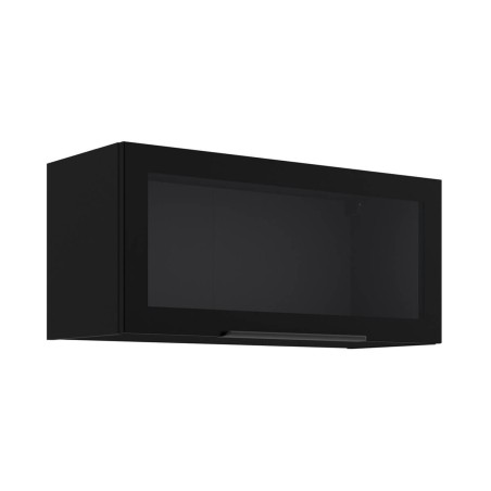 Küchenhängevitrine 80 cm breit, Küchenhängeschrank in Schwarz matt VIRTANO V1 80 GUS-36 1F