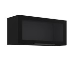 Küchenhängevitrine 80 cm breit, Küchenhängeschrank in Schwarz matt VIRTANO V1 80 GUS-36 1F