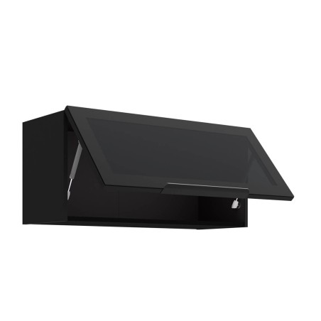 Küchenhängevitrine 80 cm breit, Küchenhängeschrank in Schwarz matt VIRTANO V1 80 GUS-36 1F