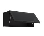 Küchenhängevitrine 80 cm breit, Küchenhängeschrank in Schwarz matt VIRTANO V1 80 GUS-36 1F