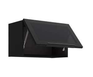 Küchenhängevitrine 60 cm breit mit Klapptür, Küchenhängeschrank in Schwarz matt VIRTANO V1 60 GUS-36 1F