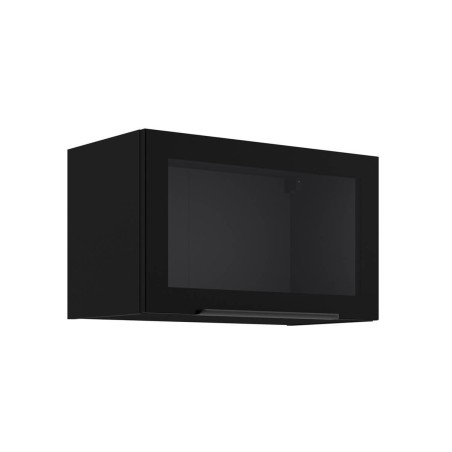 Küchenhängevitrine 60 cm breit mit Klapptür, Küchenhängeschrank in Schwarz matt VIRTANO V1 60 GUS-36 1F