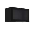 Küchenhängevitrine 60 cm breit mit Klapptür, Küchenhängeschrank in Schwarz matt VIRTANO V1 60 GUS-36 1F