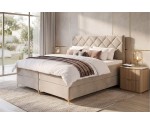 Bequemes Boxspringbett 140x200 cm mit hohem Kopfteil, Ehebett AMBER 1M
