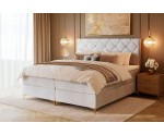 Komfortables Doppelbett 160x200 cm mit goldfarbenen Details, Boxspringbett AMBER 1M