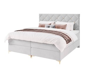 Exklusives Schlafzimmerbett 180x200 cm mit goldfarbenen Details, Kontinentalbett AMBER 1M