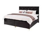 Exklusives Schlafzimmerbett 180x200 cm mit goldfarbenen Details, Kontinentalbett AMBER 1M